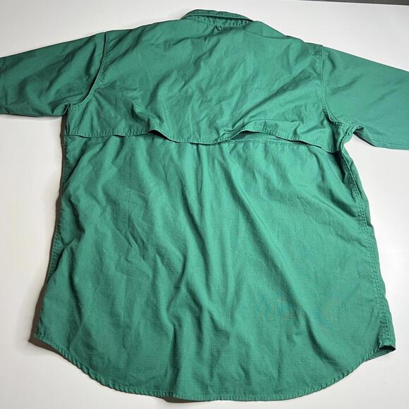 Vintage Bass Pro Shops Fishing Shirt Men’s XL Green Short Sleeve Button Front - Picture 8 of 9
